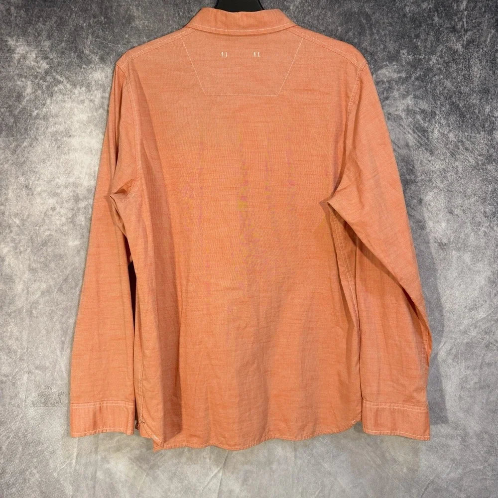north face long sleeve button down shirt Montgomery Orange L Denim Style Pockets